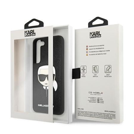 Karl Lagerfeld Saffiano Ikonik Karl`s Head - Etui Samsung Galaxy S22 (czarny)
