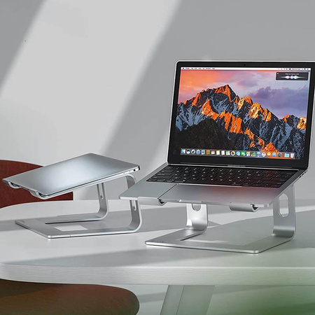 Crong AluBench - Ergonomischer Laptop-Ständer aus Aluminium (silber)