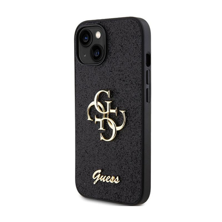 Guess Glitter Script Big 4G - iPhone 15 Plus tok (fekete)