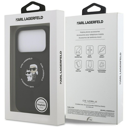 Karl Lagerfeld Silicone Karl & Choupette Ring MagSafe - Hülle iPhone 17 Pro Max (schwarz)