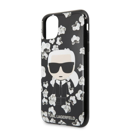 Karl Lagerfeld Iconic Karl Flower - pouzdro pro iPhone 11 Pro (černé)