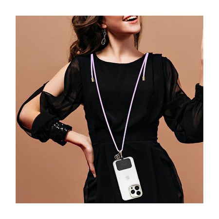 Guess CBDY Cord Nylon 4G Metal Charm - univerzální řemínek na telefon (lila)