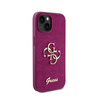 Guess Glitter Script Big 4G - Coque iPhone 15 (violet)