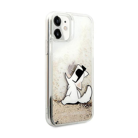 Karl Lagerfeld Liquid Glitter Choupette Fun - iPhone 11 tok (arany)