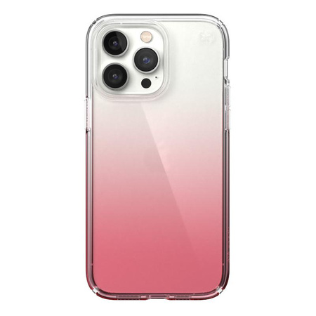 Speck Presidio Perfect-Clear + Ombre - iPhone 14 Pro Max Case with MICROBAN Coating (Clear / Vintage Rose Fade)