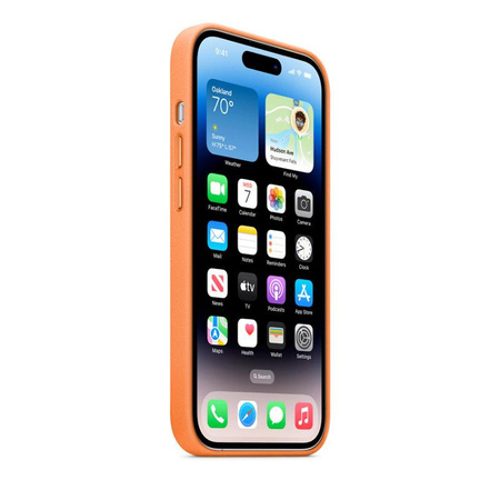Apple Leather Case - Leather Case with MagSafe for iPhone 14 Pro (orange)