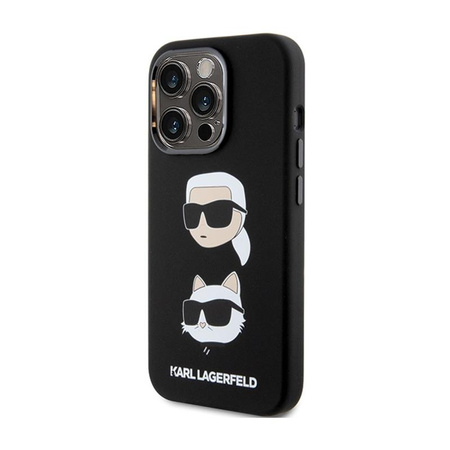 Karl Lagerfeld Silicone Karl & Choupette Heads - iPhone 15 Pro Max Case (Black)