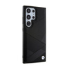 BMW Signature Leather Crossing Lines Pattern - Tasche für Samsung Galaxy S24 Ultra (Schwarz)