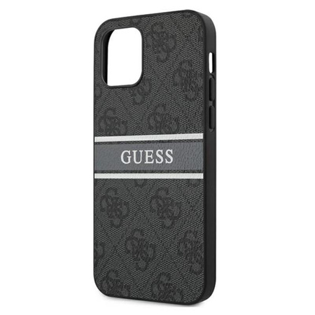 Guess 4G Printed Stripe - iPhone 12 / iPhone 12 Pro Tasche (grau)