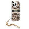 Guess Leopard Gold Chain - Étui pour iPhone 13 Pro