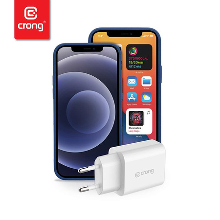 Crong USB-C Travel Charger – USB-C Power Delivery 20W Wall Charger (White)