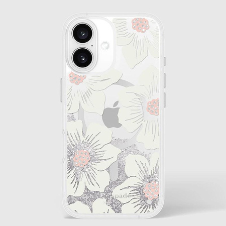 Kate Spade New York Liquid Glitter MagSafe - Pouzdro pro iPhone 16 (Hollyhock Floral)
