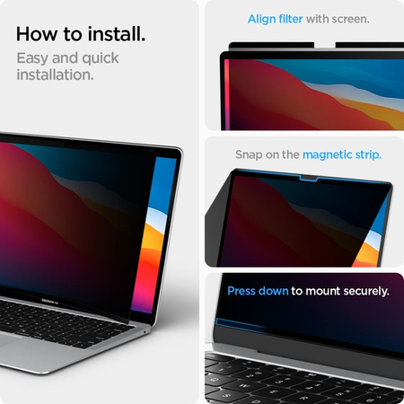 Spigen SafeView Privacy - ochranná fólie pro MacBook Air 13,6" M4 (2025) / M3 (2024) / M2 (2022)