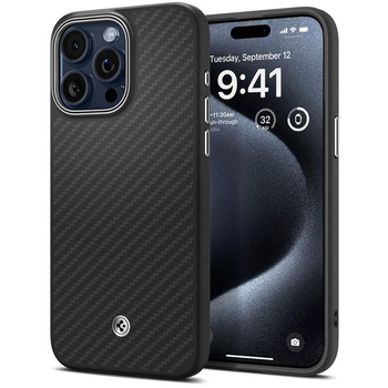Spigen Enzo Aramid MagSafe - Étui pour iPhone 15 Pro Max (Noir)