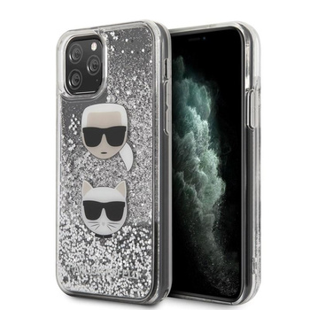 Karl Lagerfeld Liquid Glitter Hearts - pouzdro pro iPhone 11 Pro Max
