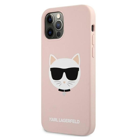 Karl Lagerfeld Choupette Head Silicone - pouzdro pro iPhone 12 Pro Max (růžové)