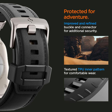 Spigen DuraPro Armor PU - Bracelet pour Apple Watch 42/44/45/49 mm (noir)
