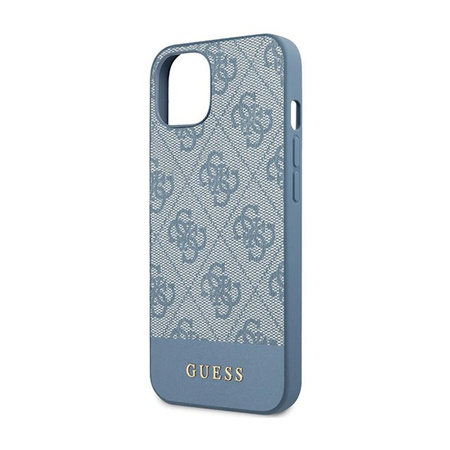 Guess 4G Bottom Stripe Metal Logo Collection - pouzdro pro iPhone 15 (modré)