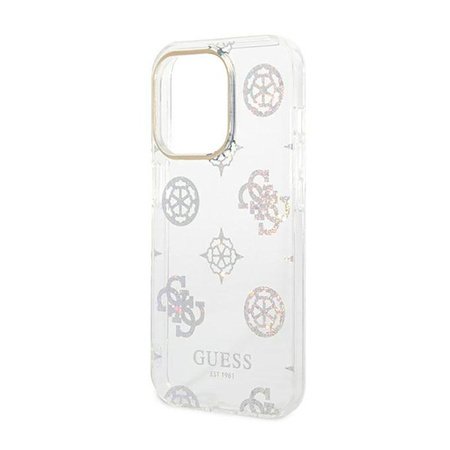 Guess Peony Glitter Case - iPhone 14 Pro Case (Transparent)