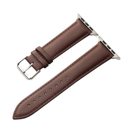 Crong Noble Band - Natural leather strap for Apple Watch 38/40/41 mm (Espresso)