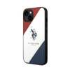 US Polo Assn Tricolor Embossed - Étui pour iPhone 14 (blanc)