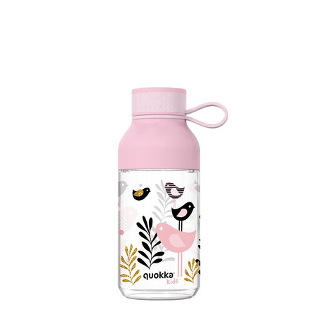 Quokka Ice Kids avec sangle - Bouteille d'eau en tritan de 430 ml avec sangle (Oiseaux)