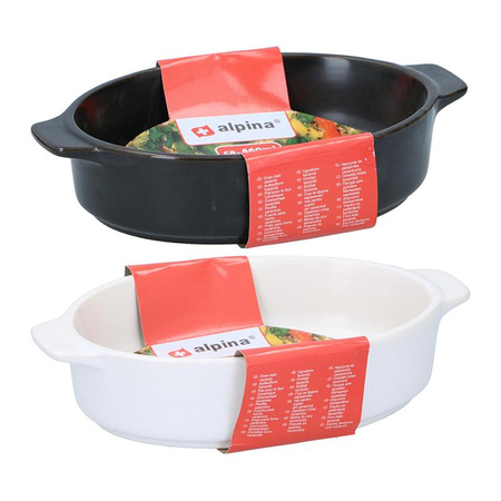 Alpina - Ceramic baking dish 20x12.5x4.5 cm 460 ml (black)