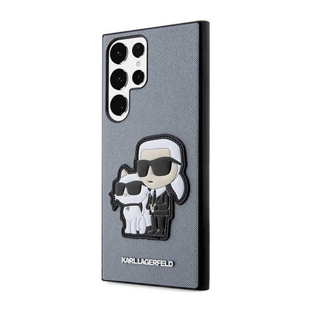 Karl Lagerfeld NFT Saffiano Karl & Choupette - Samsung Galaxy S23 Ultra Tasche (grau)