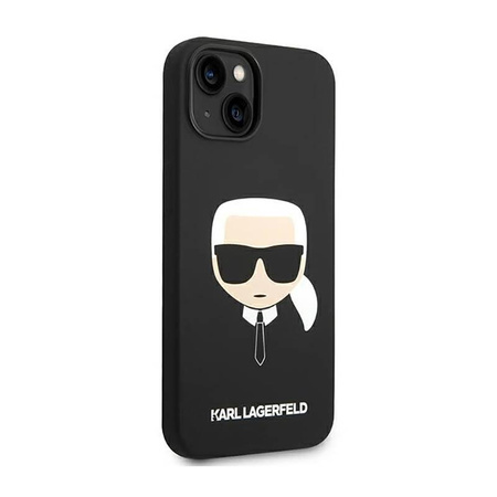 Karl Lagerfeld Silikonové pouzdro Iconic Karl`s Head - iPhone 14 Plus (černé)