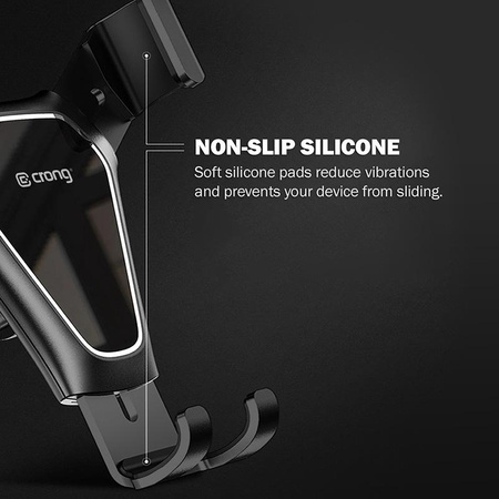 Crong Gravity Auto-Clip autós tartó - Gravity autós tartó 4,7"-6,5"-os telefonokhoz (fekete)