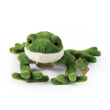 Rappa - Plyšový realistický maskot žáby zelený 15 cm Ekologicky šetrný