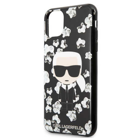 Karl Lagerfeld Iconic Karl Flower - pouzdro pro iPhone 11 Pro Max (černé)