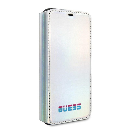 Guess Iridescent Booktype - iPhone 11 Tasche (Silber)