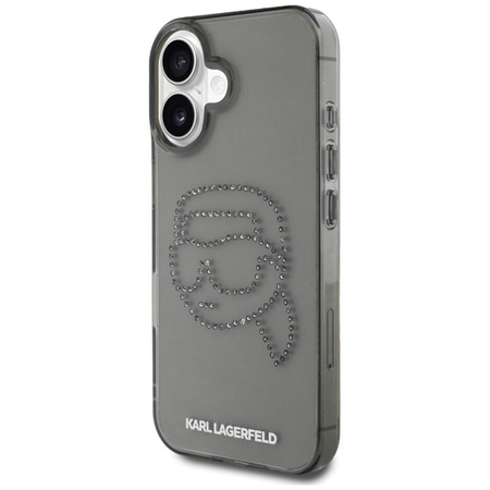 Karl Lagerfeld IML Rhinestones Karl Head - Hülle für iPhone 16 (schwarz)