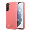 Guess Silicone Script Metal Logo - Etui Samsung Galaxy S22 (fuksja)