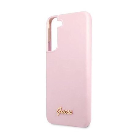 Guess Szilikon Script Metal Logo - Samsung Galaxy S22+ tok (levendula)