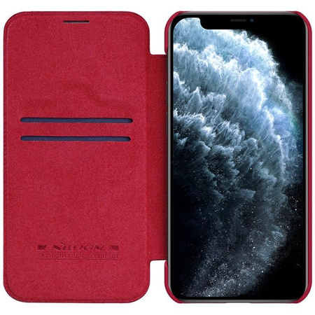 Nillkin Qin bőr tok - tok Apple iPhone 12 Pro Max készülékhez (piros)