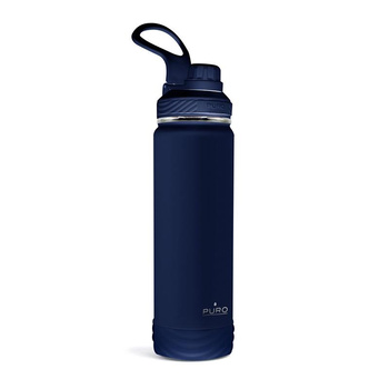 PURO Outdoor - Bouteille thermique en acier inoxydable 750 ml (Bleu foncé)