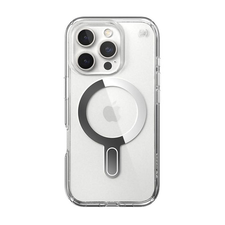 Speck Presidio Perfect-Clear ClickLock & MagSafe - iPhone 16 Pro Case (Clear / Chrome Finish / Serene Silver)