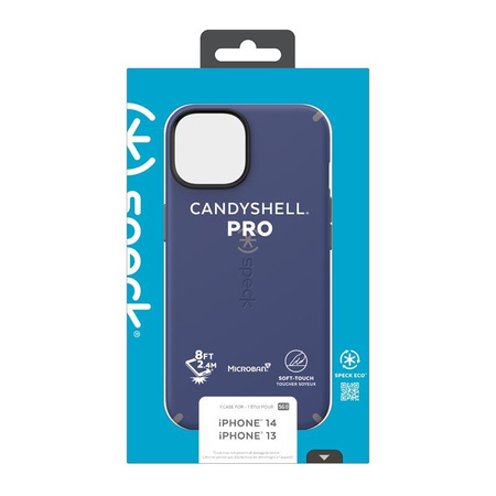 Speck CandyShell Pro - iPhone 14 / iPhone 13 Tasche mit MICROBAN-Beschichtung (Preußisch Blau / Wolkig Grau)