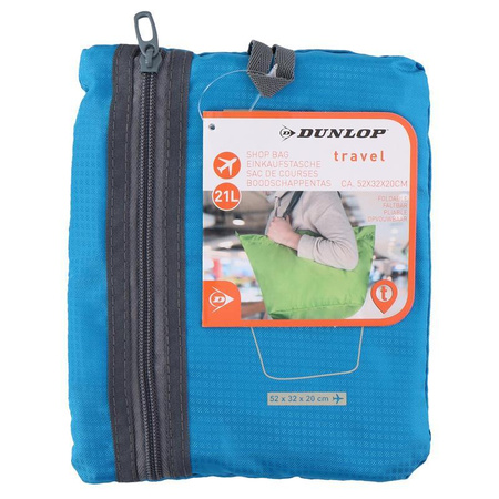 SKŁADANA TORBA PODRÓŻNA NA ZAKUPY, Niebieska, Dunlop 21 L