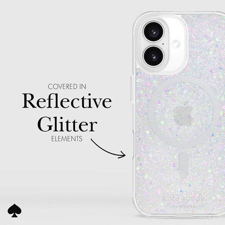 Kate Spade New York Protective MagSafe - Case for iPhone 16 (Chunky Glitter)