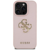 Guess Genarbtes Großes 4G Logo Kleines Klassisches Logo - Tasche für iPhone 16 Pro (rosa)