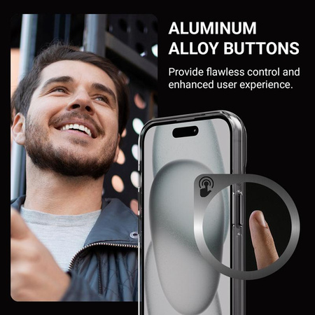 Crong Clear MAG Pro - Custodia MagSafe per iPhone 15 (Nero)