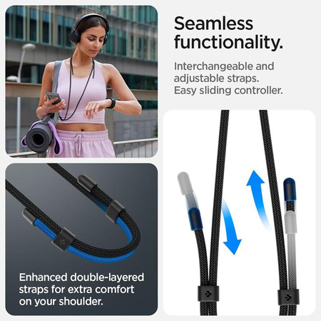 Spigen Universal Strap Set Crossbody & Handgelenk - Schulter- und Handgelenk-Telefonriemen (Schwarz)