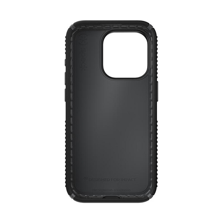 Speck Presidio2 Grip - iPhone 15 Pro Tasche (Schwarz / Schiefergrau / Weiß)