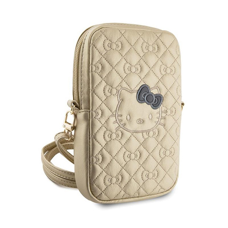 Hello Kitty Quilted Bows Strap - Torebka crossbody na telefon (złoty)