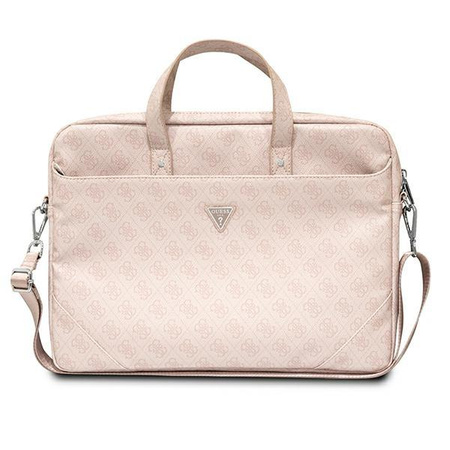 Guess Saffiano 4G Triangle Logo Computer Bag - 16" Notebook Bag (pink)