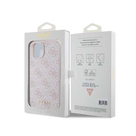 Guess 4G Metal Logo Gold - Tasche für iPhone 15 (Pink)