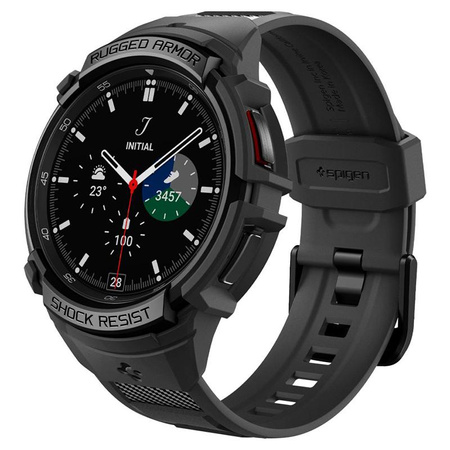 Spigen Rugged Armor Pro - Strap + Case for Samsung Galaxy Watch 6 Classic 47 mm (Black)